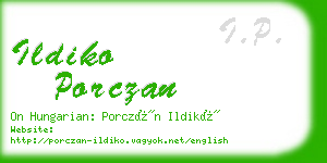 ildiko porczan business card